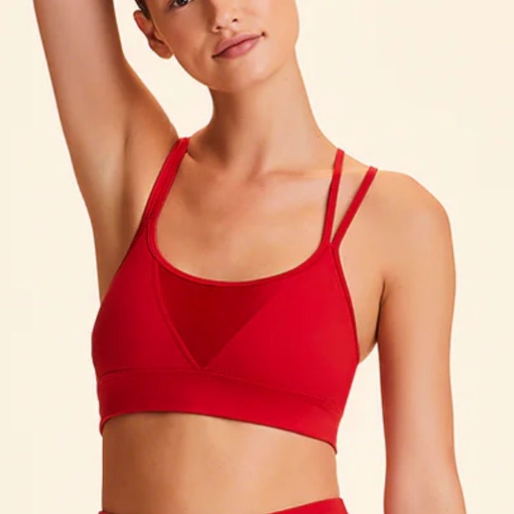 Alala Criss-Cross Cami back straps Sports Bra in Ruby Red